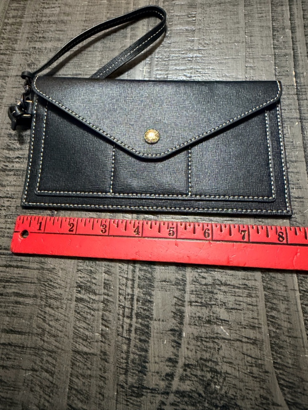 Dooney & Bourke Black Envelope Wristlet Wallet with Gold Accent - Picture 3 of 8